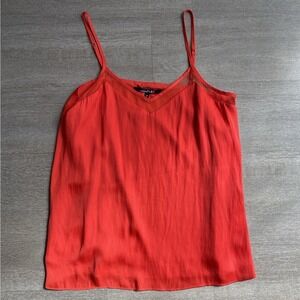 LemonTART Red Mesh Detail Cami Top with Adjustable Straps Women's‎ Small 1165